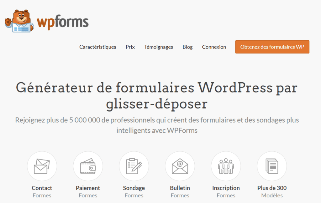 Plugin formulaire WordPress WP Forms