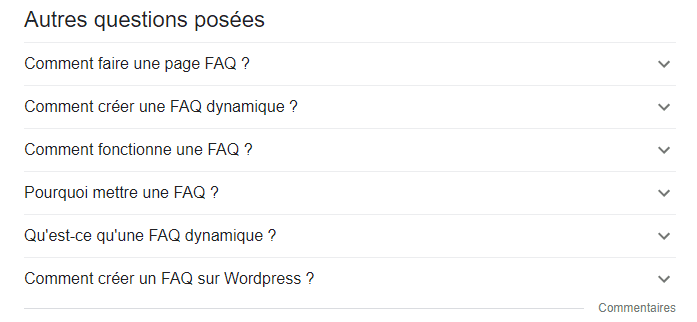 Wordpress faq, exemple faq